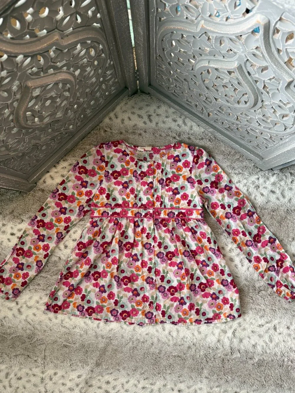 OshKosh B'Gosh long sleeve floral top girls size 12 garden party girlhoodcore